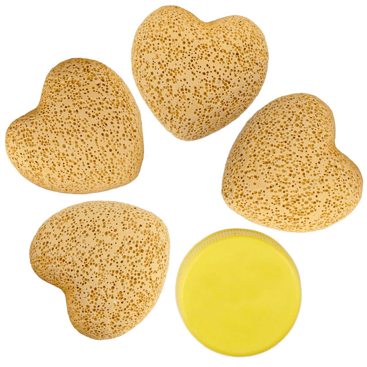 Nupuyai 10pcs Heart Palm Worry Stone for Chakra Reiki Healing Anxiety Pocket Love Stone for Home Office Decoration 25mm Yellow - Image 3