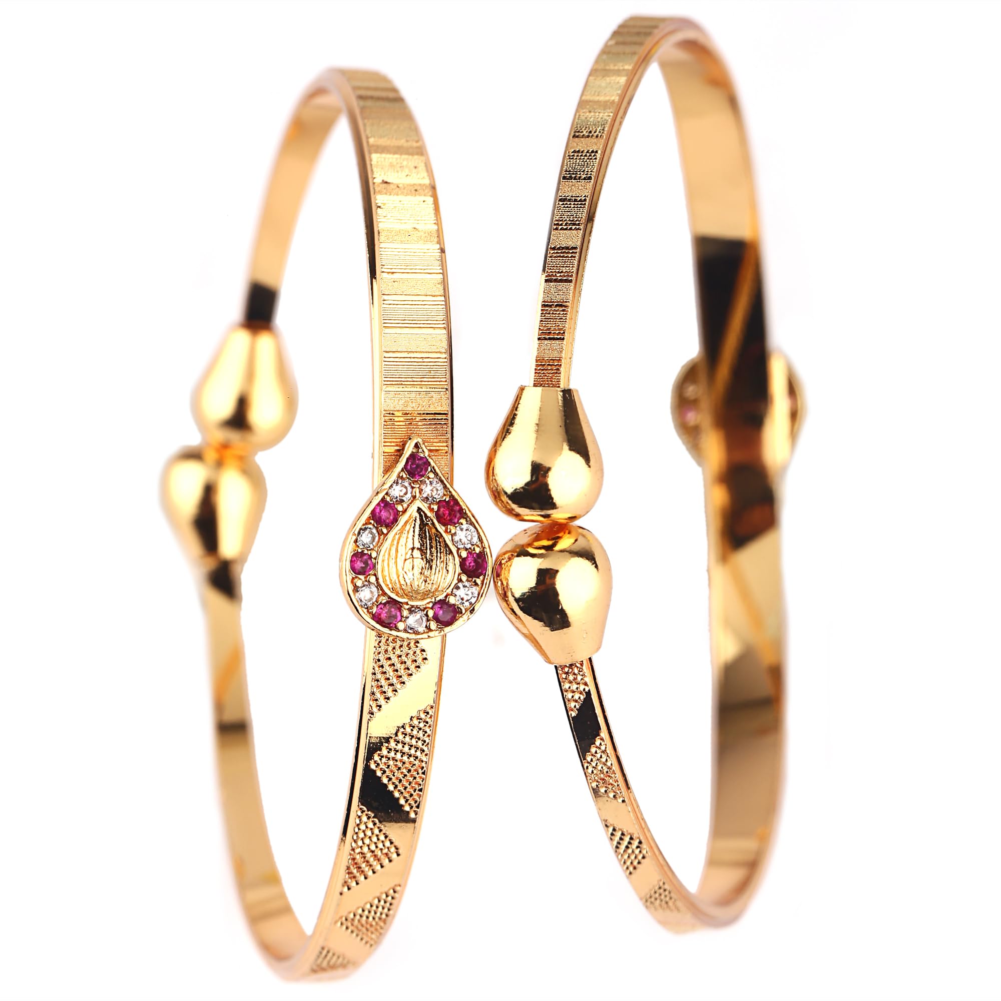 Shining Diva Fashion Set Of 2 Latest Traditional Design 18k Gold Plated Adjustable Bracelet Bangles for Women (Golden)(15267b) (B0CNXVJWWS) Amazon Price History, Amazon Price Tracker