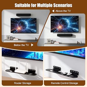 Soundbar Mount Compatible for Sonos Beam Wall Mount | Heavy Duty Wall Bracket Mount for Sonos Beam Gen 1 & Gen 2 Mounting Bracket Under TV Space Saving, with Hardware kit, Black
