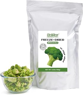 Nat Flav Freeze-Dried Broccoli 5.3oz - 100% Natural No Additives, Non-GMO Vegan Snacks for Kids, Adults, Camping & Hiking