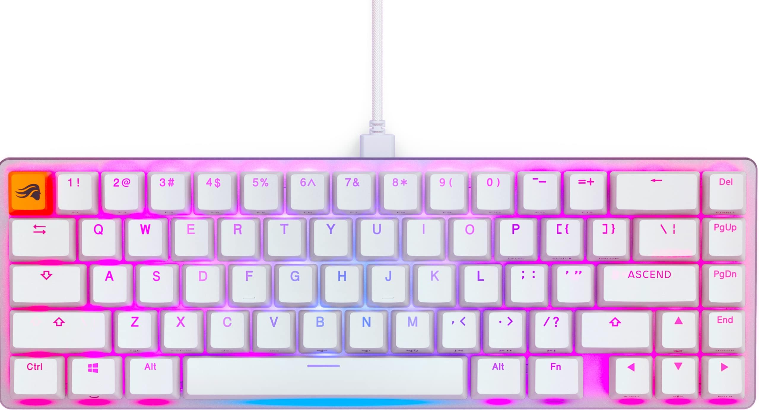 Glorious Gaming Keyboard - GMMK 2 - TKL Hot Swappable Mechanical Keyboard, Red Switches, Wired, TKL Gaming Keyboard, Compact Keyboard - 65% Percent Keyboard - White RGB Keyboard