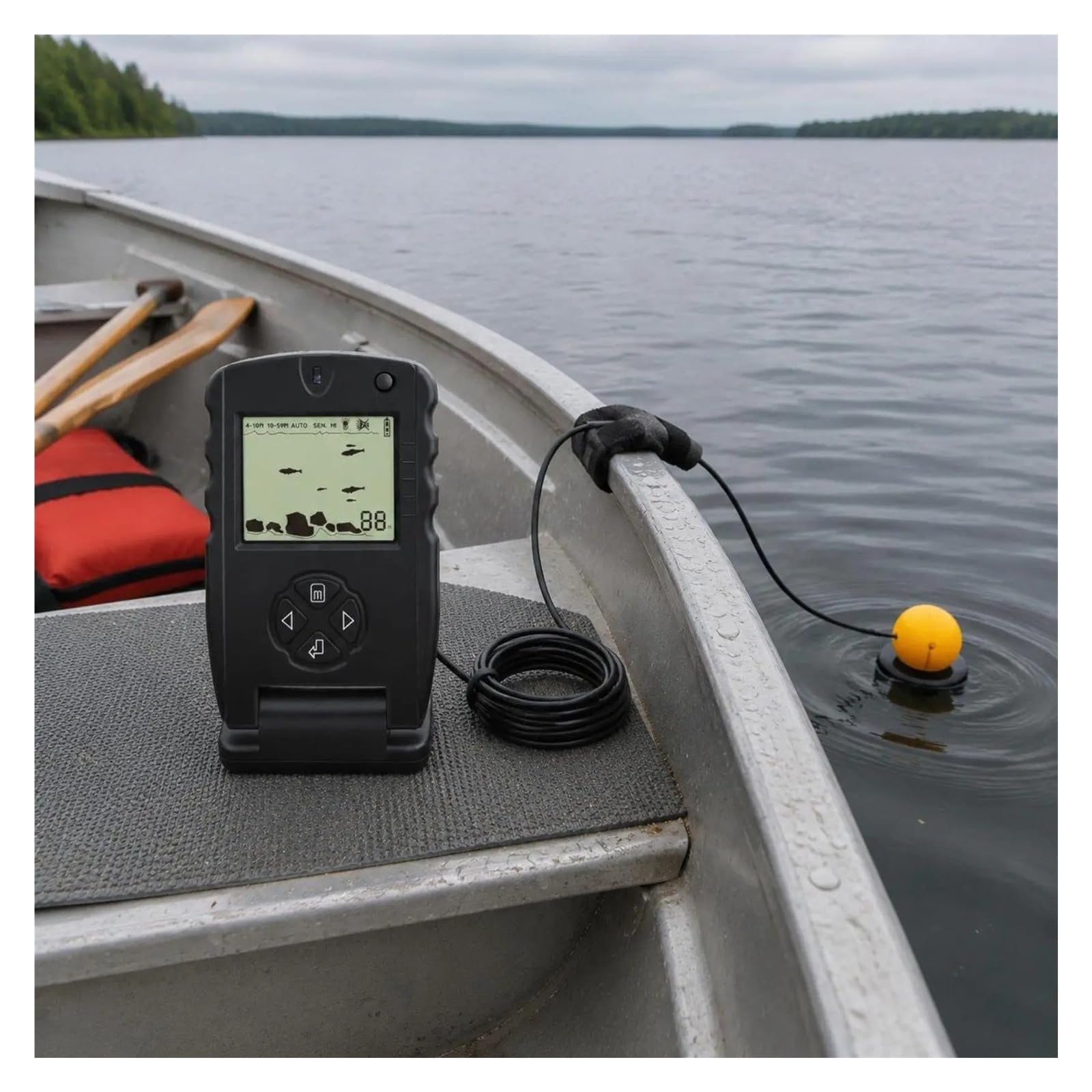 Detector de Peces, Dispositivo de sonda subacuática, Profundidad portátil con Cable, buscador Peces
