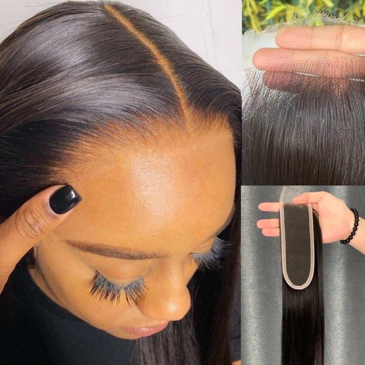 2x6 Skinlike Real HD Lace Closure Deep Parting Straight Human Hair, 0.095mm Ultra-thin HD Lace, Tiny Knots, Brazilian Virgin Hair Closure, Pre-plucked with Natural Hairline, 12inch