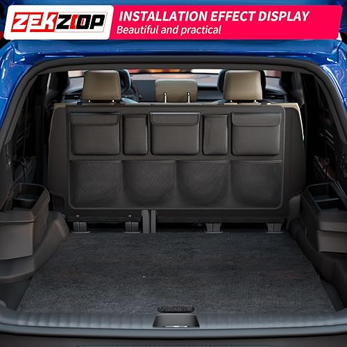 Miniatura 6 de Organizador de maletero de automóvil compatible con Toyota 4Runner 2010-2025, bolsa de almacenamiento para maletero de 5 asientos con 9 bolsillos,