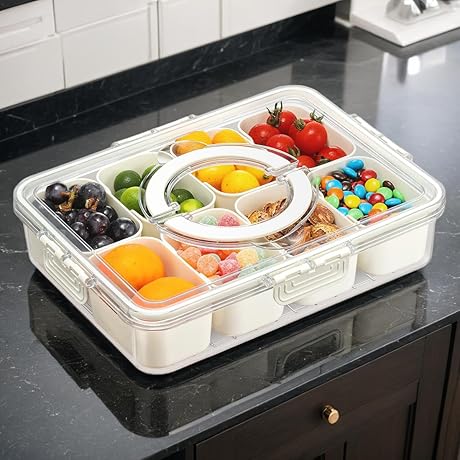 Snackle Box Container Travel Tray with Lid - Imperative Airplane Snack Box...