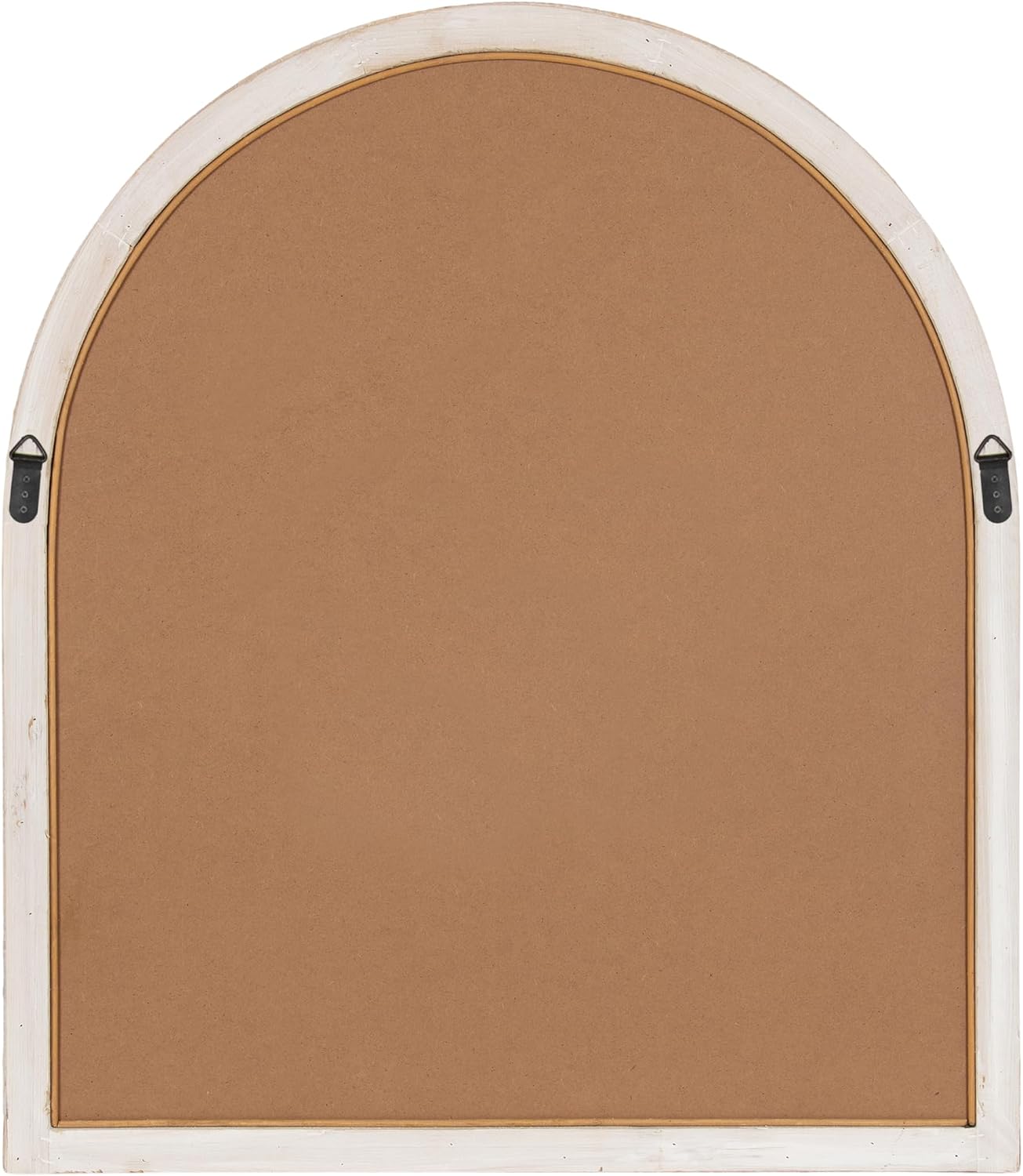 Kate and Laurel Rahfy Boho Arch Rattan Wall Mirror, 28 x 32, White, Decorative Wooden Mirror with Authentic Rattan Frame for Bathroom Vanity Mirror