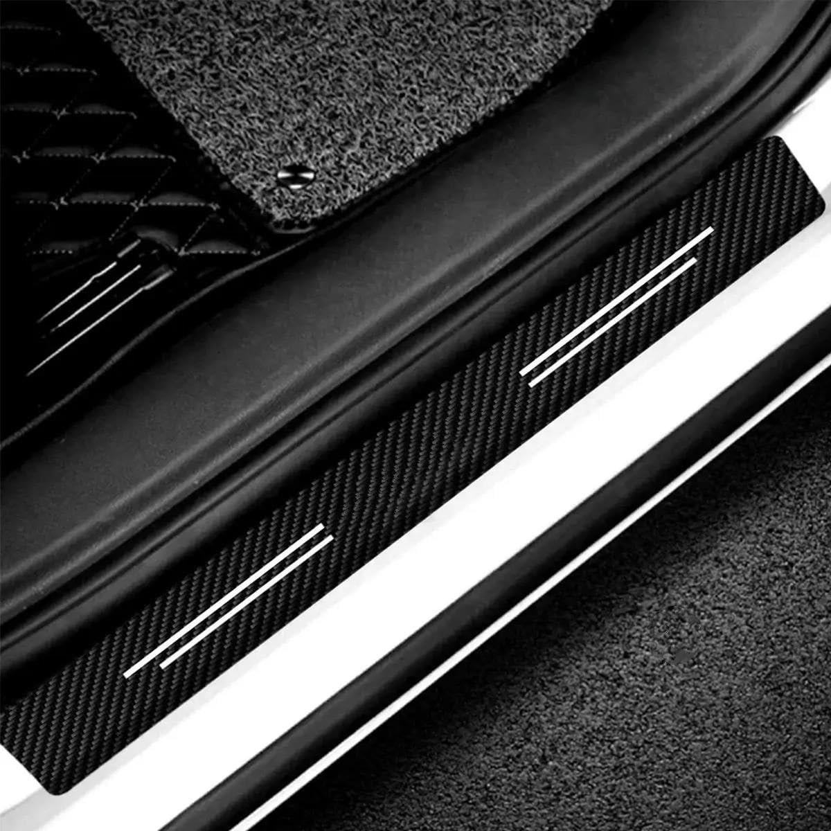 pour Sports Couvre De Protection en Fibre Carbone Universel pour Seuil Porte Voiture Sport Baguette Décorative pour Coffre