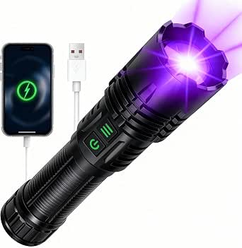 2-in-1 UV 365nm Blacklight & High Lumens LED Flashlight for Inspection, Detection & Emergencies