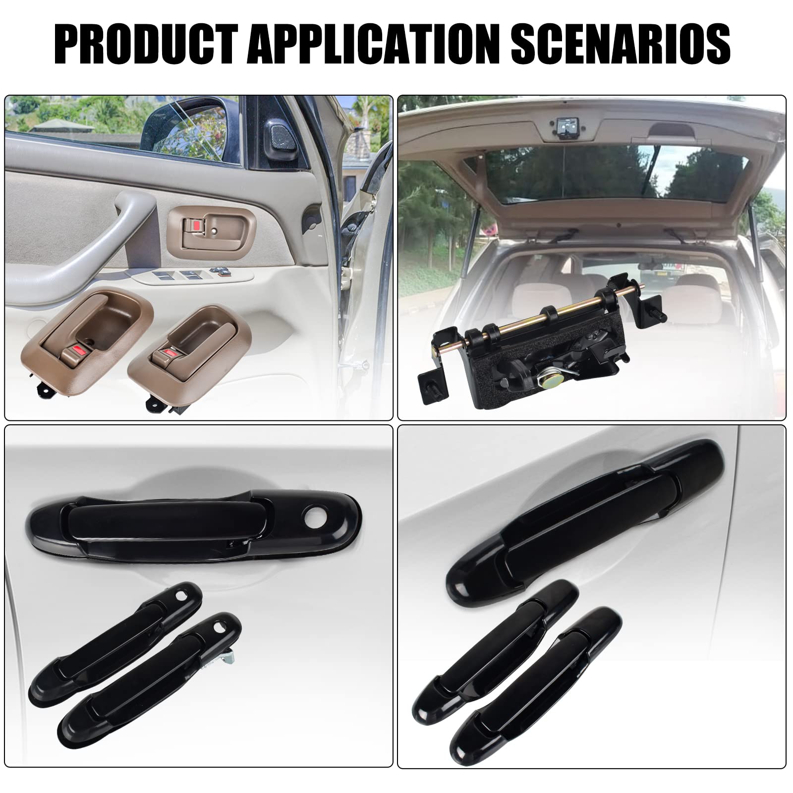 Pair Of Rear Sliding Door Handles For 2004-2010 Toyota Sienna (Passenger & Driver)