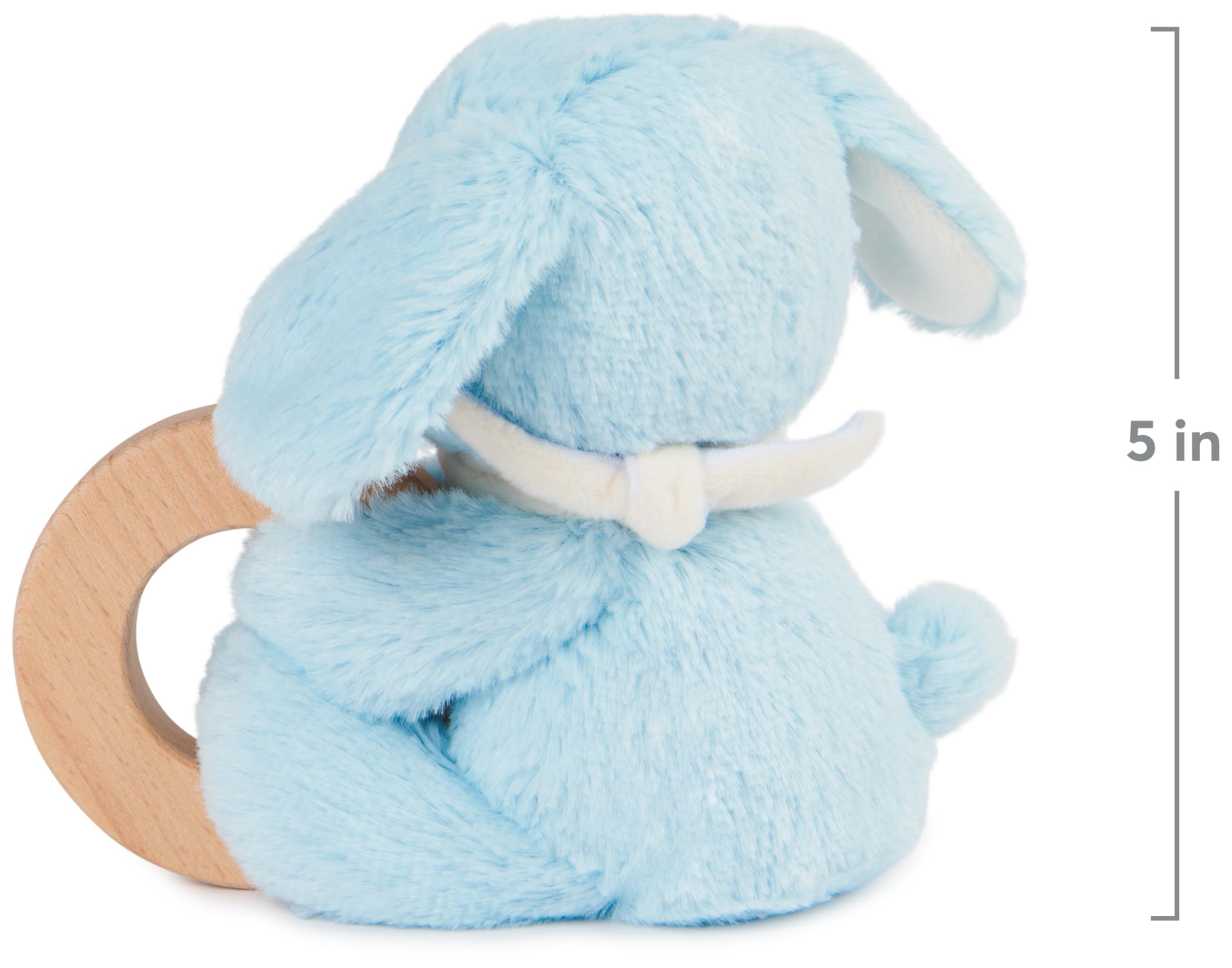 GUND Baby Sustainable grzechotka dla szczeniaka, wypchane zwierzę, pluszowa wykonana w 100% z pluszowych materiałów pochodzących z recyklingu, drewniana grzechotka dla niemowląt i noworodków