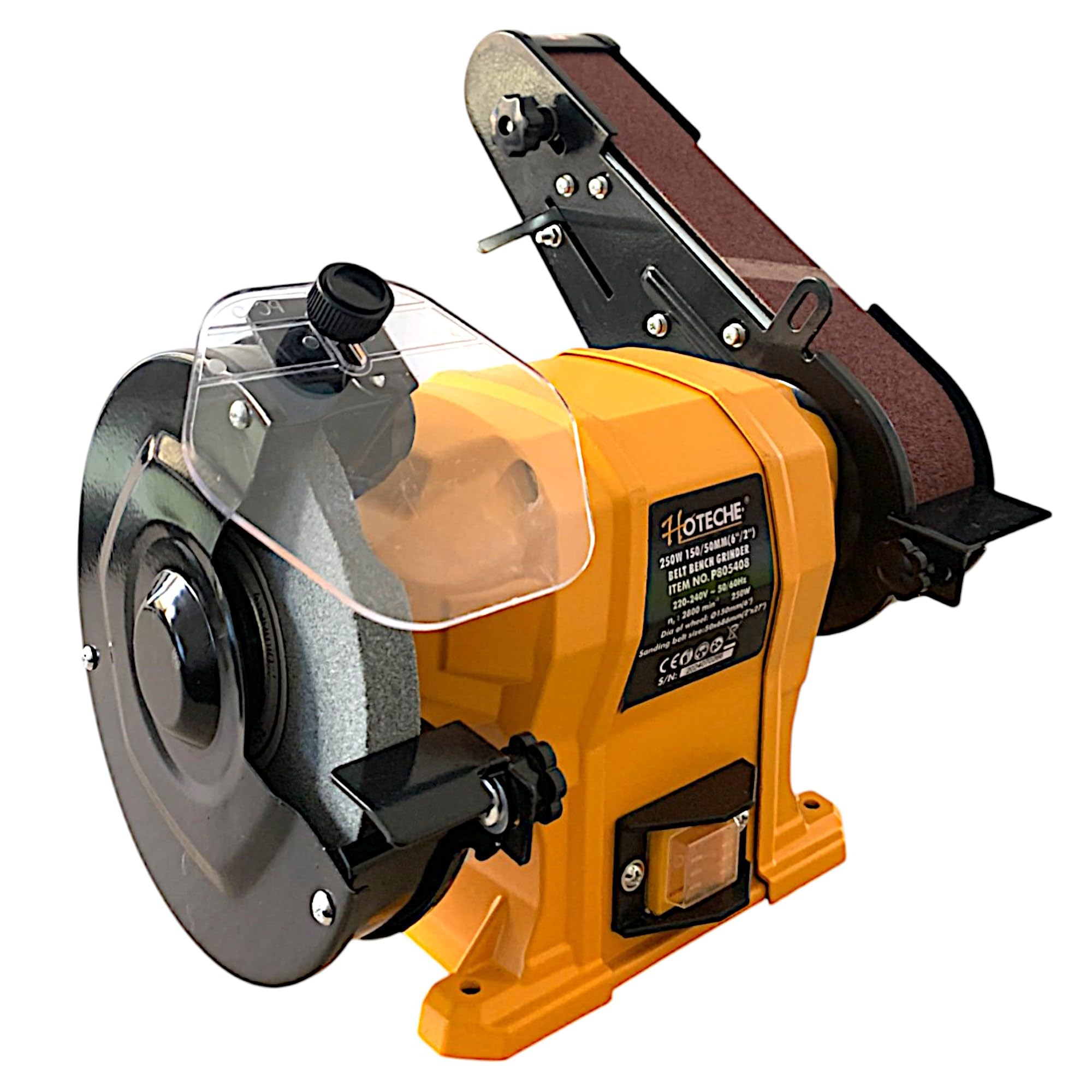 Smerigliatrice Mola Levigatrice a Nastro da Banco Combinata 250W 2800RPM Natro + Disco Abrasivo Ø150 mm Ideale per falegnameria, officine, bricolage e modellismo