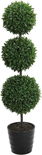 Admired By Nature Plantas topiarias artificiales de boj de 24 pulgadas, 3 topiarios de imitación en forma de bola con macetas para decoración del disponible en Yaxa Colombia