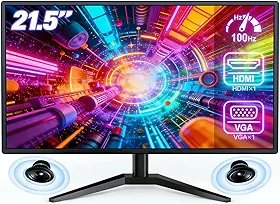 Monitor 21,5 Polegadas, Alto-falantes Integrados, Full HD 1920x1080, 100 Hz, 230cd/m², HDMI/VGA/3.55(110-240V)