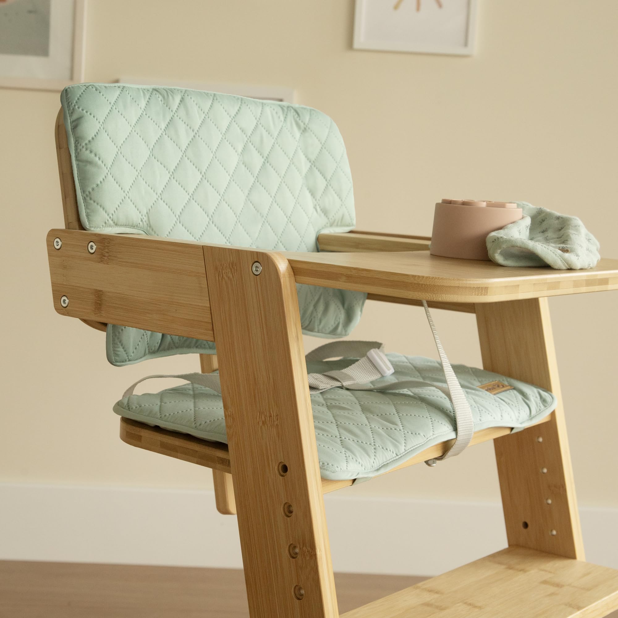roba riduttore di seduta 2 pezzi “roba Style” - accessorio per seggiolone “Nature Up” - cuscino del sedile imbottito e facile da pulire - da 6 mesi - verde ghiaccio (Frosty Green)
