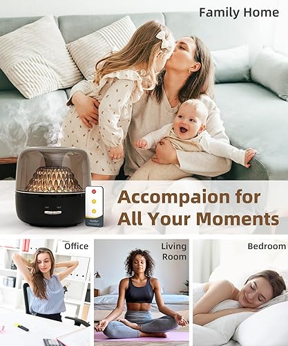 Miniatura 5 de Difusor de aceite esencial pequeño para el hogar, elegante vista de la montaña del volcán e iluminación colorida, difusores de aroma de