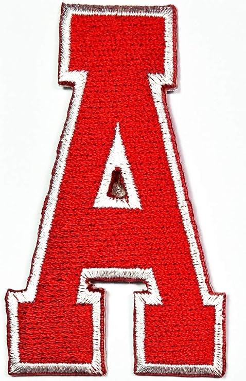 amazon com red letters 3 inches patch letter b patch english alphabet a z letters school iron on patches sticker abc patch logo badge symbol jeans jacket t shirt polo hat backpacks costume