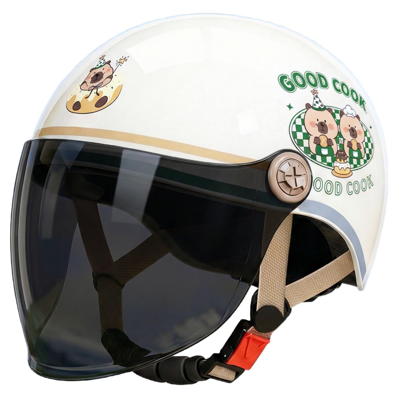 Casco Jet Per Moto Per Bambini Omologato ECE 22.06 Casco Moto Aperto Per Bambini Dai 3 Ai 12 Anni, Casco Per Ciclomotore Per Bambini Con Visiera