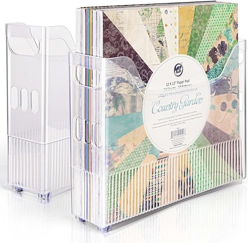 Organizador de almacenamiento de papel de 12 x 12 pulgadas, organizador de almacenamiento de papel para álbumes de recortes, contenedor de