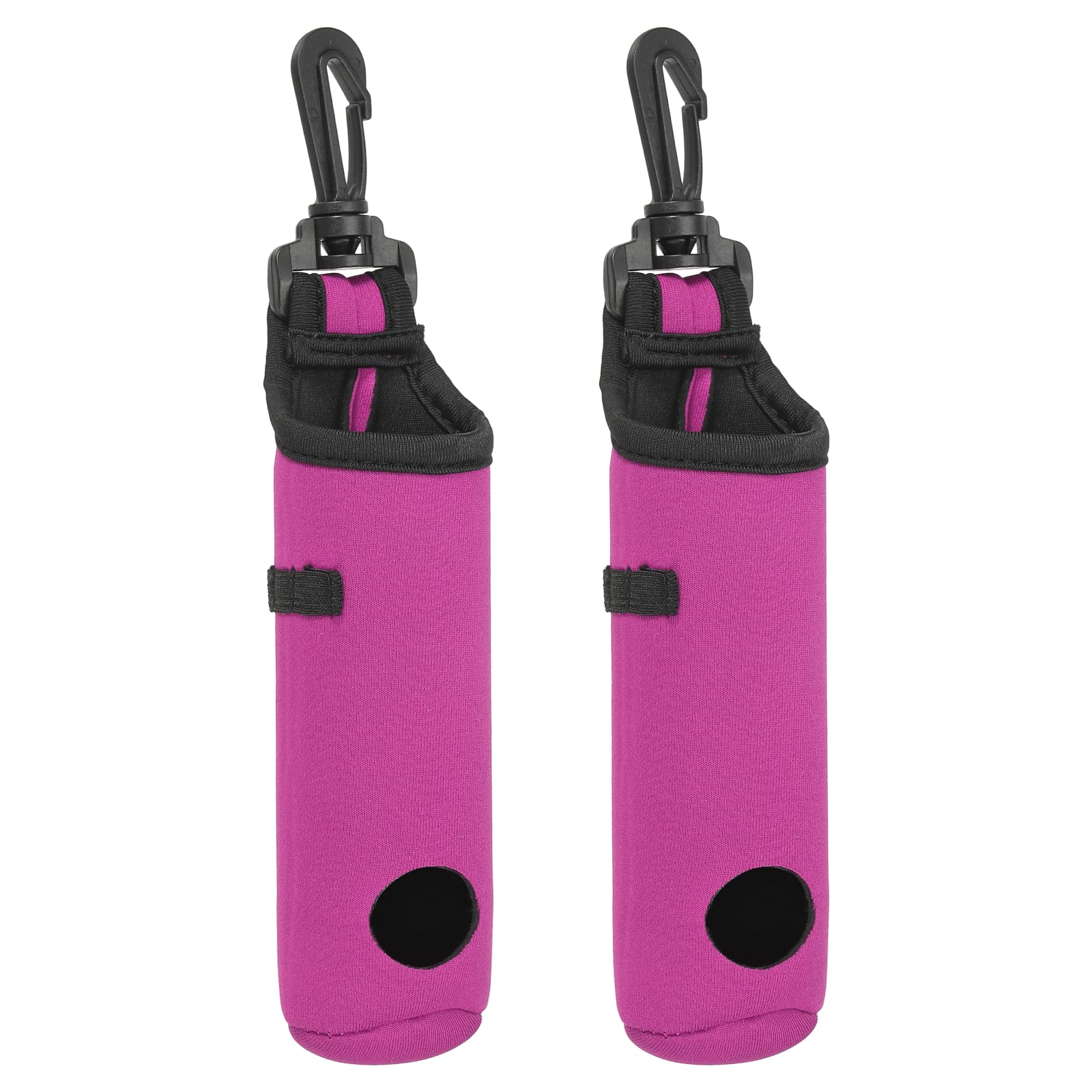 PATIKIL Golf Ball Carry Bag, 2 Pcs Golf Tee Holder Pouch Portable Neoprene Golf Ball Holder with Clip for Men and Women Storage Gifts, Pink
