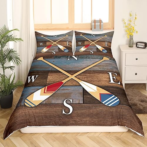 Miniatura 2 de Funda de edredón con diseño de paleta de lago, tamaño King, funda de edredón con 2 fundas de almohada, juego de ropa de cama rústica vintage de