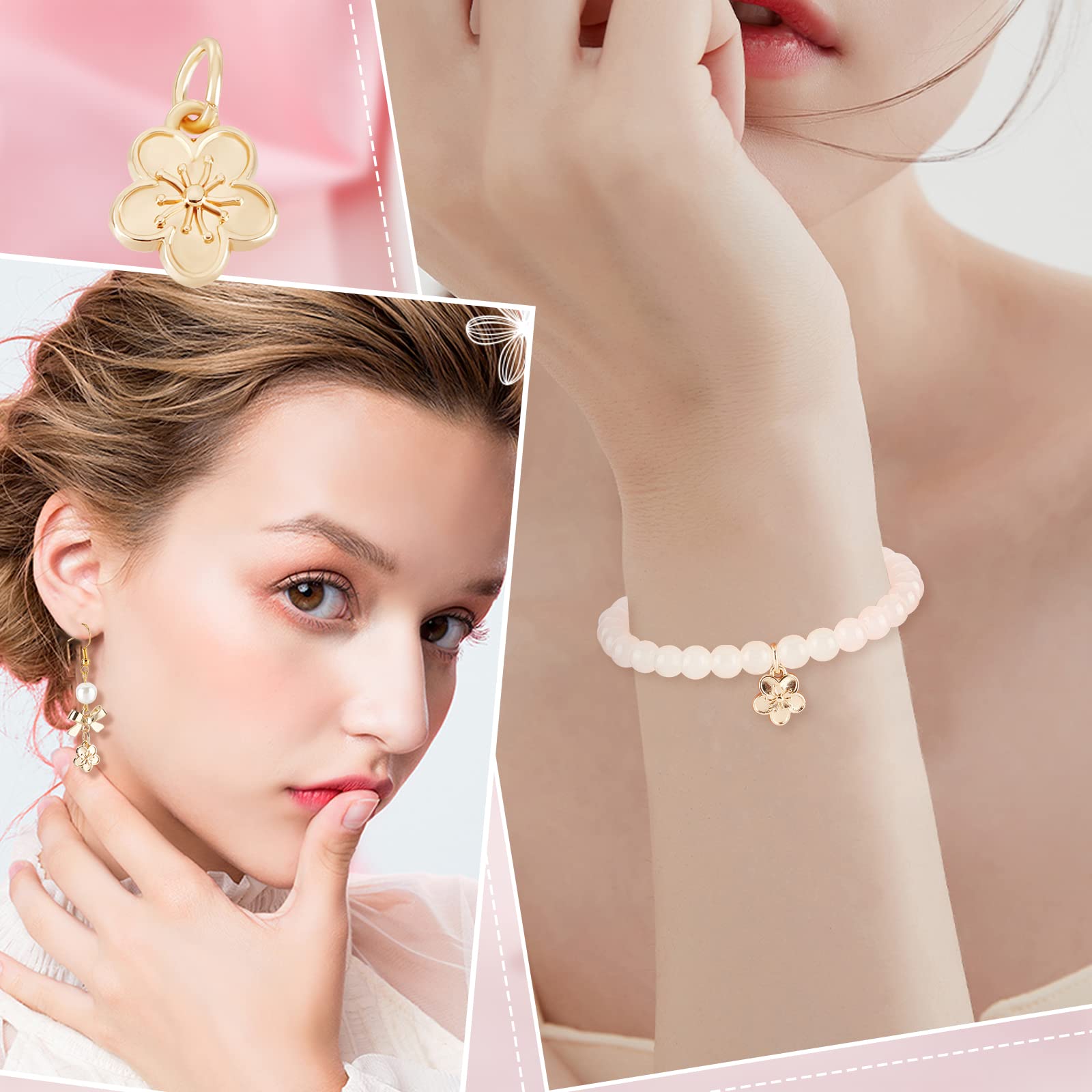 6-Piece 925 Sterling Silver Snowflake Charms With Jump Rings - Christmas Jewelry Making Kit