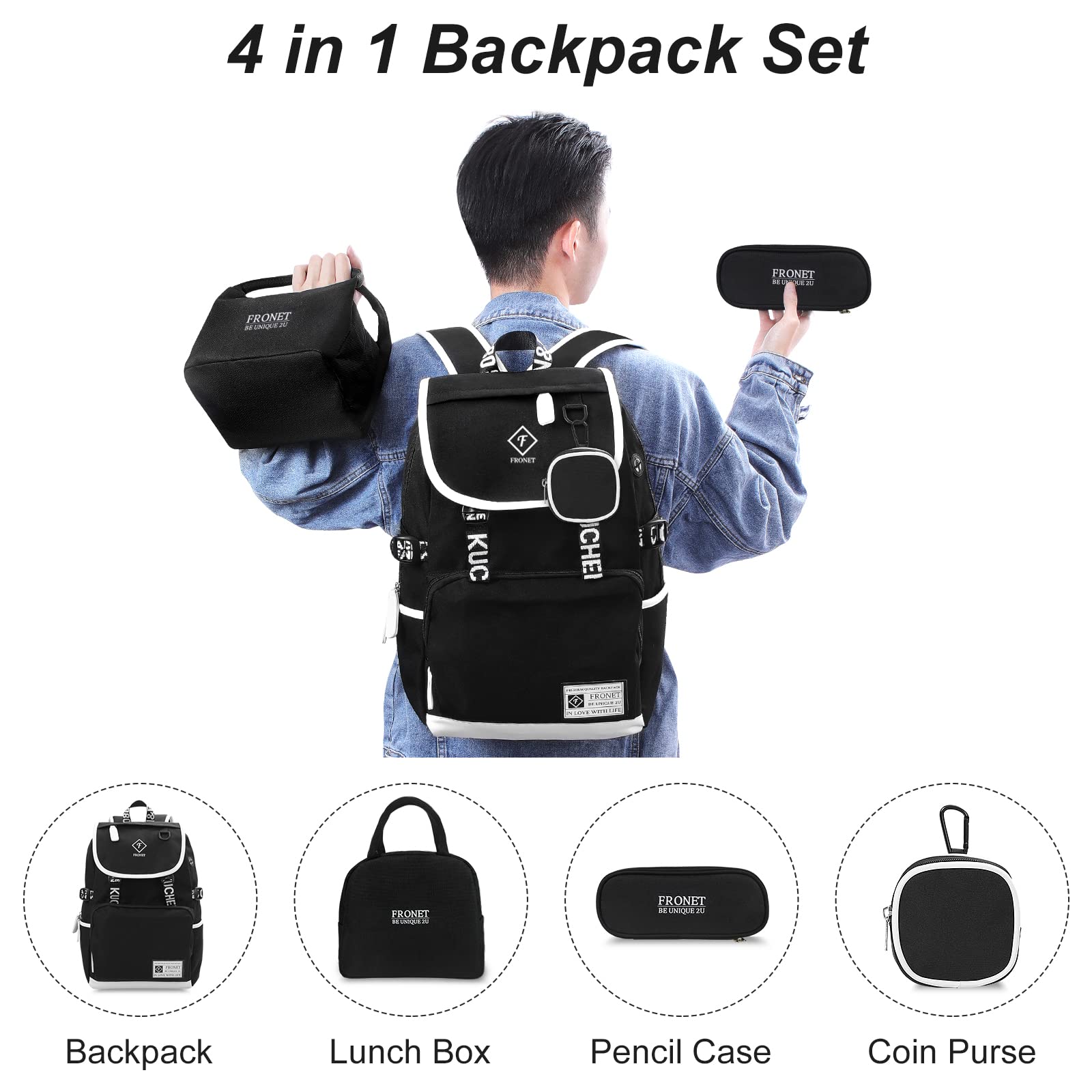 Cartable Fille Garçon Primaire Collège Élémentaire Enfant Sac à dos Scolaire Maternelle, Sacs d'école Filles garçon Adolescent Loisir Voyage Femme, 8 9 10 11 12 13 14 15 16 Ans CE2 CM1 2 6E