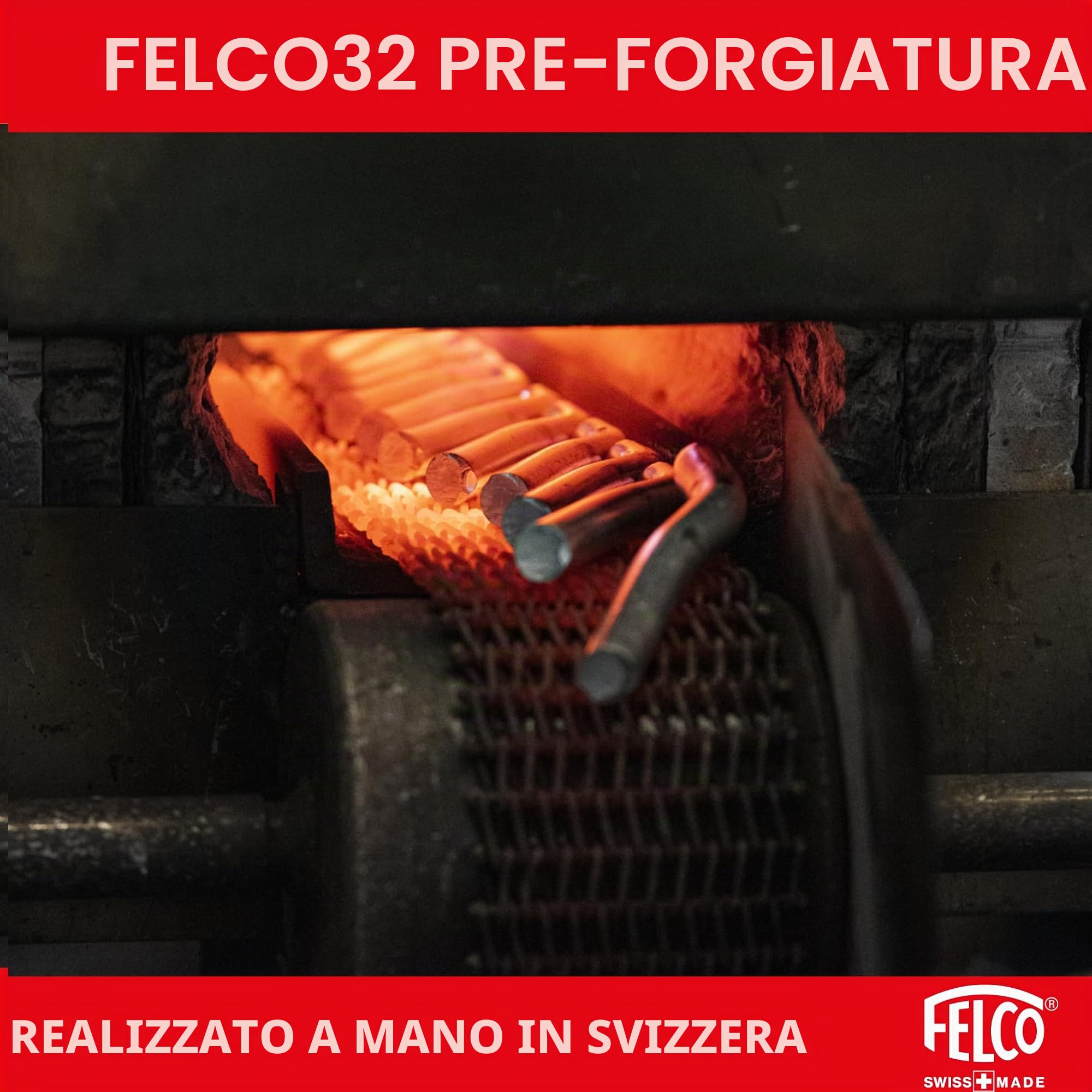 FELCO 32 Cesoia a Incudine, Mano Destra e Sinistra, Mano Grande, Capacità di Taglio 25mm, Lama a Incudine in Ottone Curva, Manici in Alluminio Forgiato, Made in Switzerland, Garanzia a Vita
