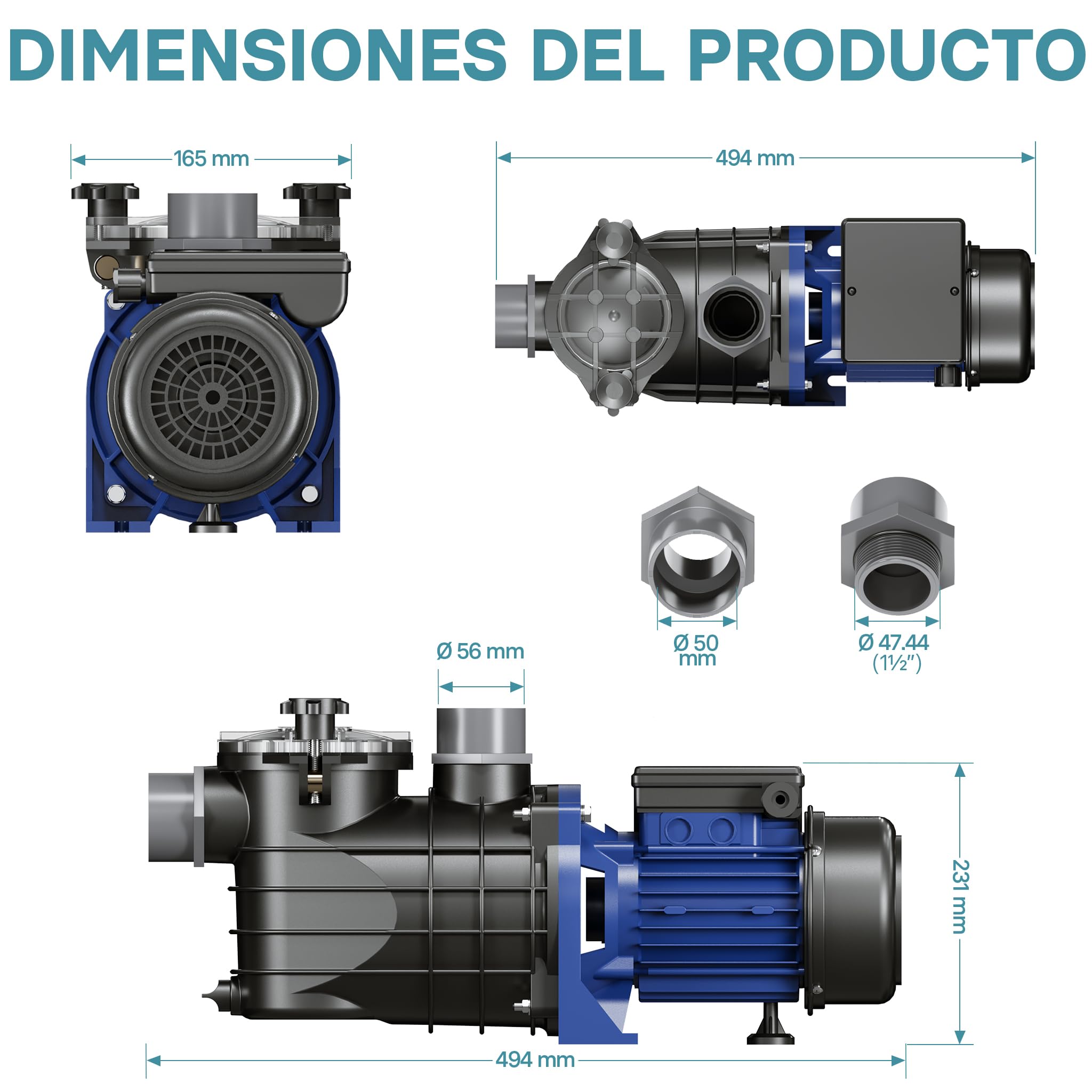 Bomba de piscina 13200l/h 370W Bomba de circulación Bomba de filtro
