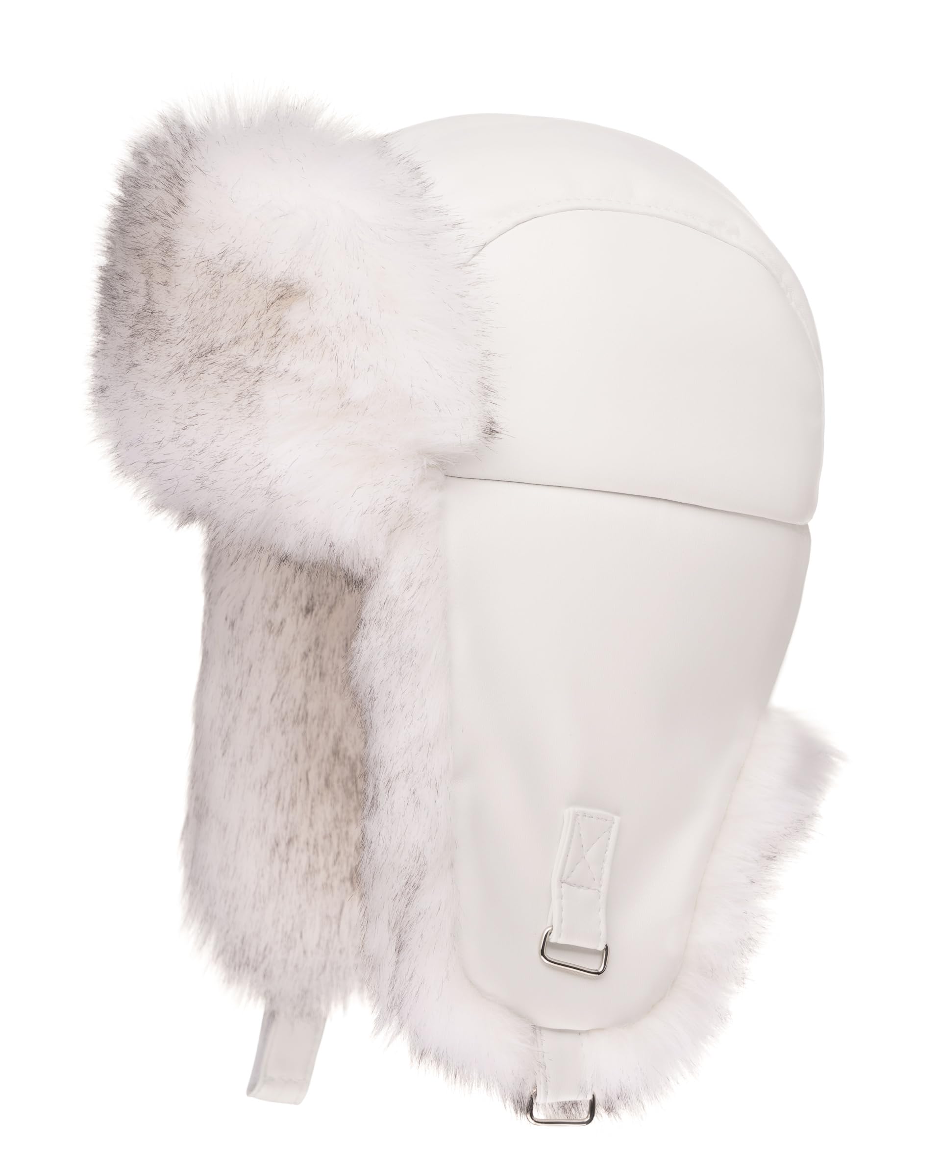 Futrzane Chapeau de Trappeur en Cuir - Chic Chapka Femme Hiver Chaud Fourrure