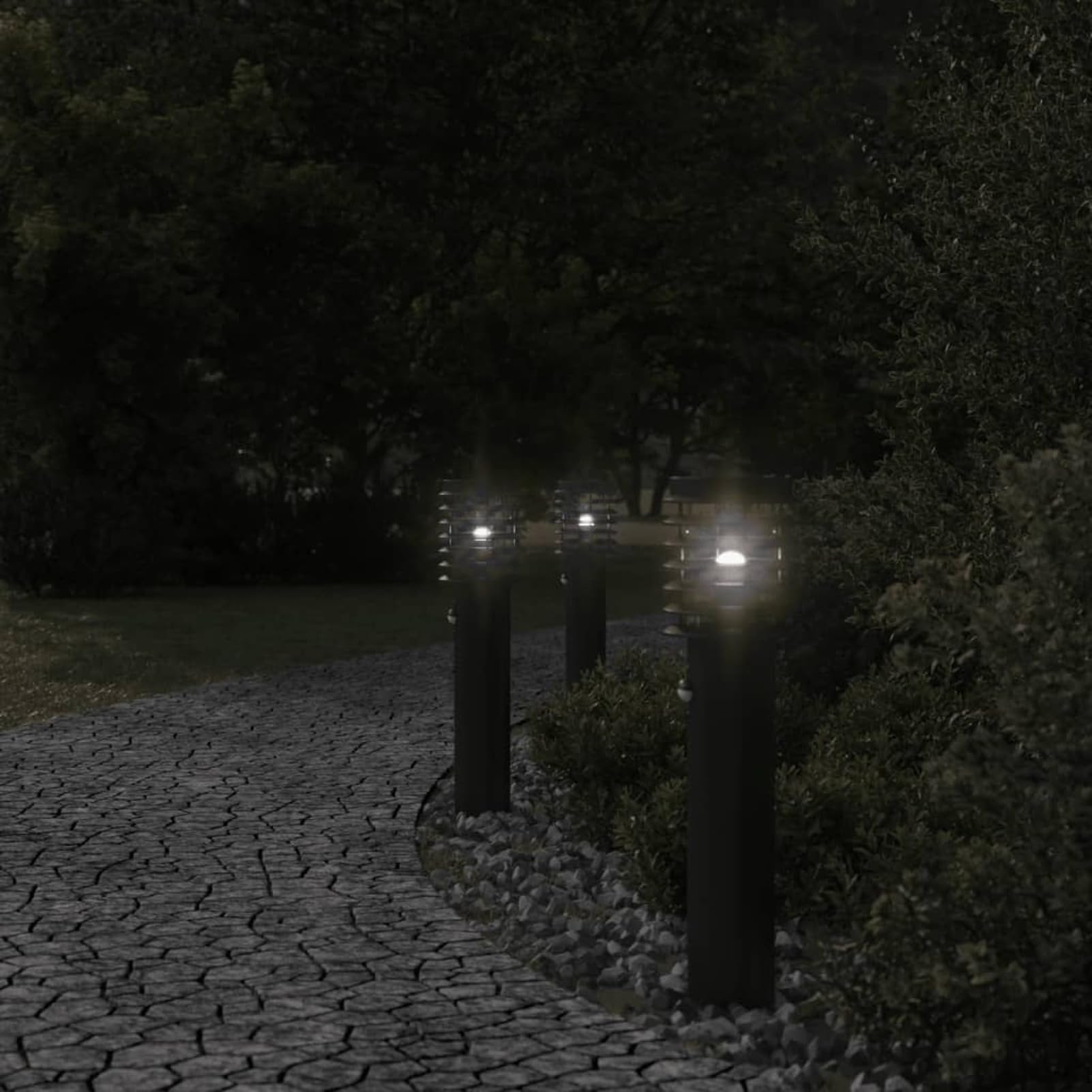 LAPOOH Lampada da Terra per Esterni Sensore Nera 60 cm in Acciaio,Lampade da Terra,Lampada da Terra Moderna,Lampade da Terra per Soggiorno-4006369
