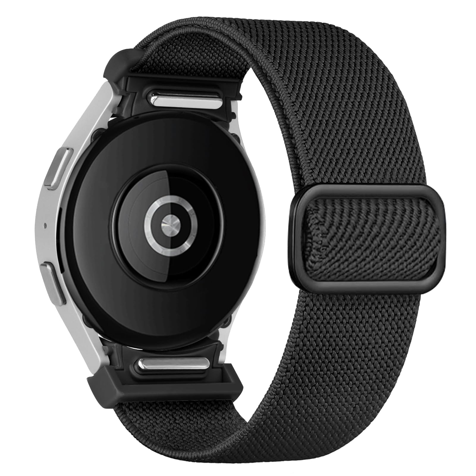 One Click Galaxy Watch 6 Band for Samsung Galaxy Watch 6 4 5 Band 40mm 44mm/Watch 6 4 Classic 47mm 43mm 42mm 46mm/Watch 5 Pro 45mm, 20mm No Gap Elastic Nylon Sport Band Women Men