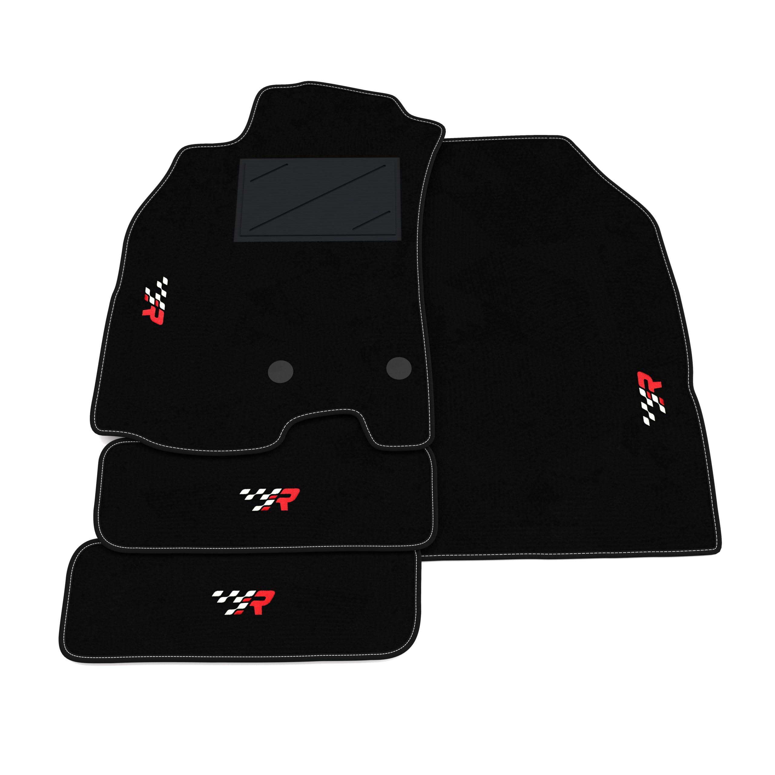 Set de Tapis de Voiture compatibles avec Renault Mégane 3 Sporter 2009-2016 | Tapis sur Mesure en Moquette, Broderie R Racing, sur Mesure