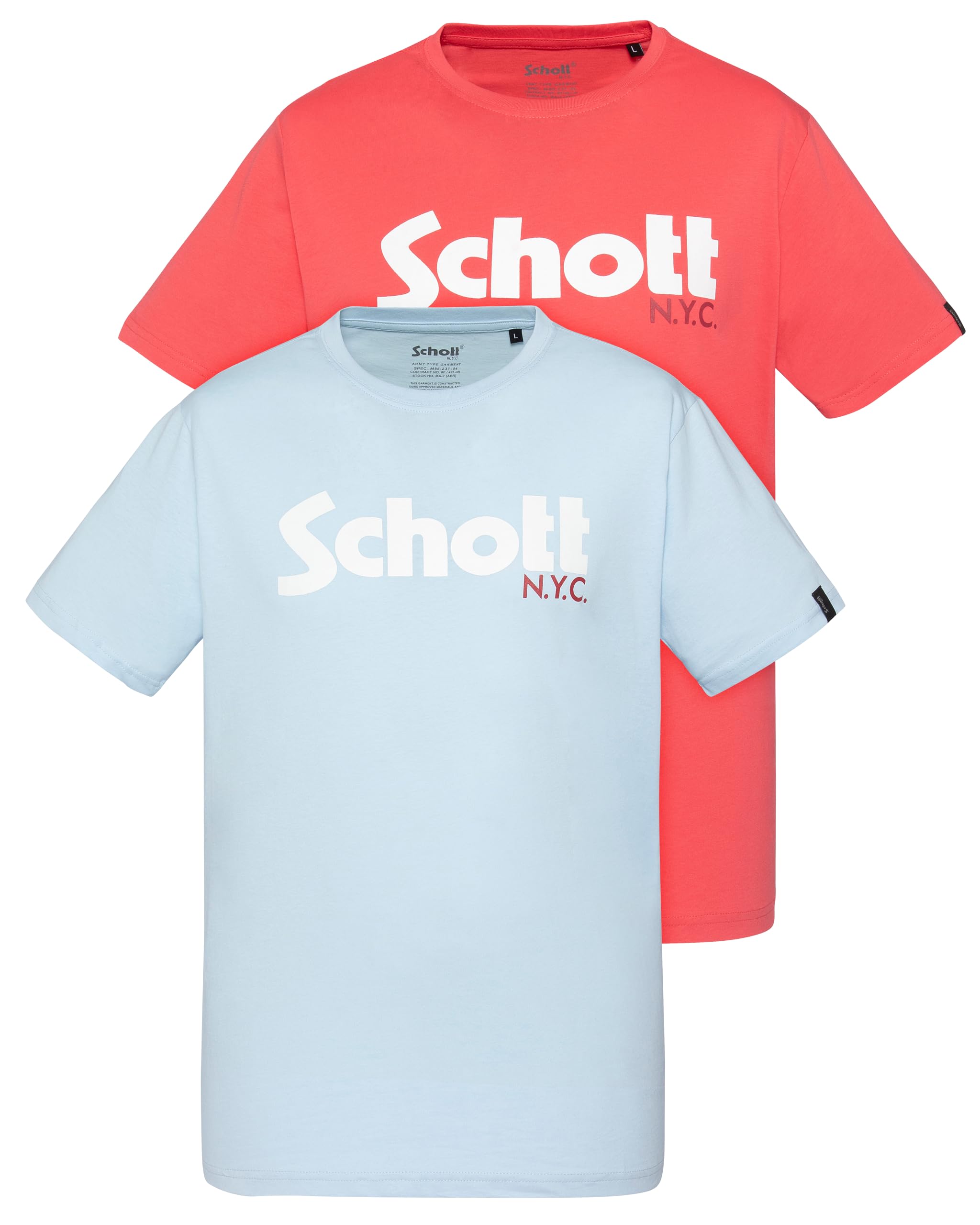 Schott Nyc Men's Multicolored Tspklogo T-Shirt, Multicolour, S Eu