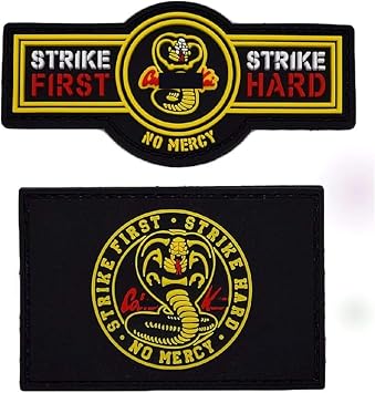 Miltacusa No Mercy Cobra PVC Karate Kid Patch [2PC Bundle -PVC Rubber-Hook Fastener -MK7,KP6]