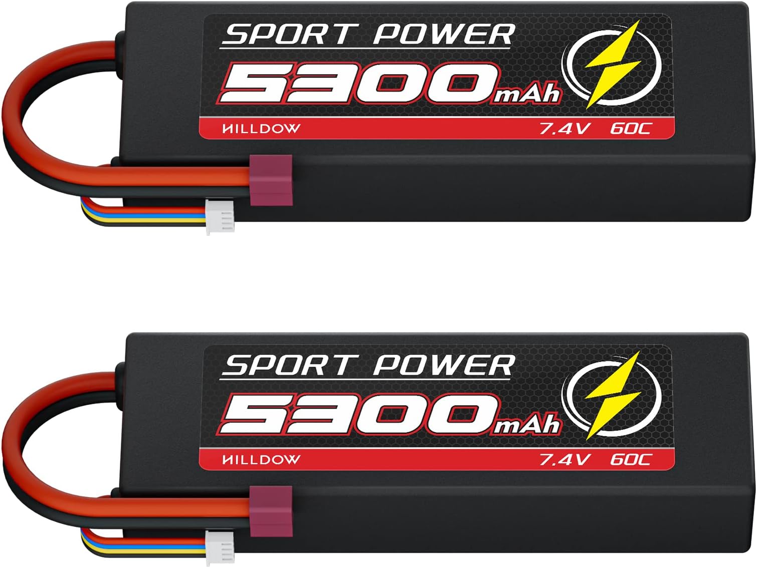 OVONIC 2s Lipo accu 5200mAh 50C 7,4V hardcase LiPo accu met EC5 stekker voor 1/10 RC auto (2 stuks
