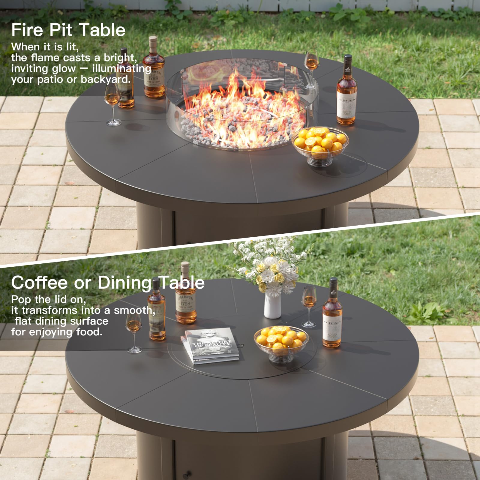 ファイヤーピットいかがでしょうか？ Amazon.com: Kurapika 7 Piece Metal Outdoor Patio Furniture Set