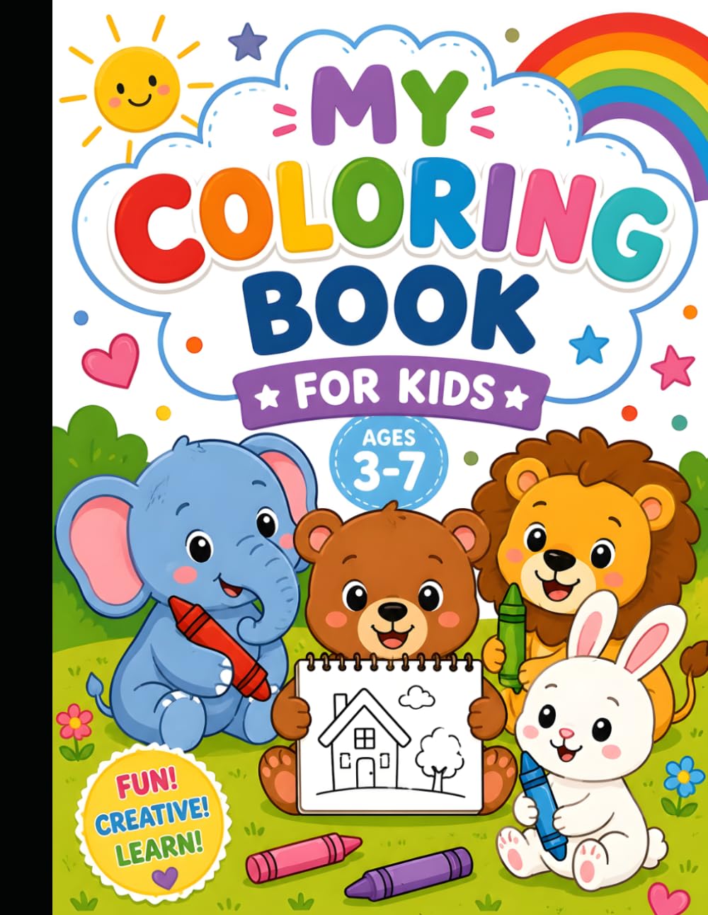 My Coloring and Learning Book: Animals A–Z for Kids Ages 3–7: Fun and Easy Coloring Pages with Alphabet Learning for Preschool and Kindergarten Kids