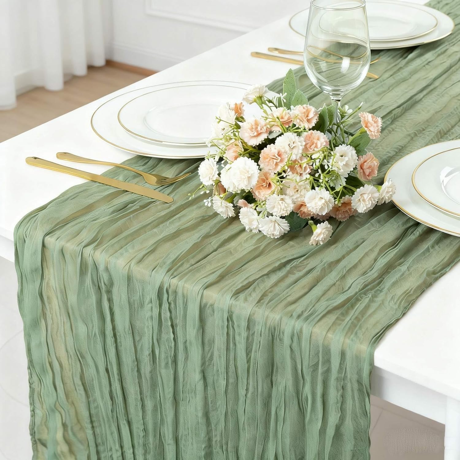 green emerald velvet dress Sadie Organic Cotton Cheesecloth Dress main image 0