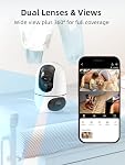 VIRTAVO Pet Camera for Dogs & Cats, Indoor Security Camera with 360° PTZ, Smart Motion Tracking, 2‑Way Audio, Night Vision, Dual‑Lens Two Views in One, No Monthly Fee, 2.4GHz WiFi