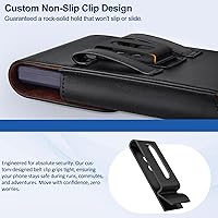 Vista 5 de Leather Cell Phone Holster with Belt Clip Strong Magnetic Closure for iPhone Pro Max, Plus 17 16 15 14 13 12 16e, Samsung Galaxy Plus, FE S25 S24