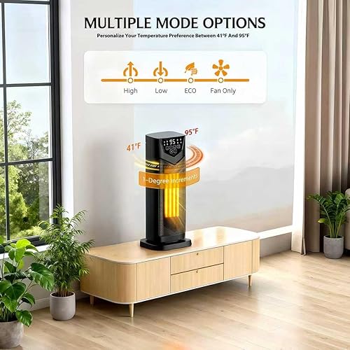 Miniatura 5 de Calentador de espacio, calor portátil con 3 modos, para sala de estar, dormitorio