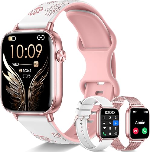 Reloj inteligente de 1.83 pulgadas para mujer con llamada Bluetooth (respuestamarcación), rastreador de actividad física con más de 100 modos