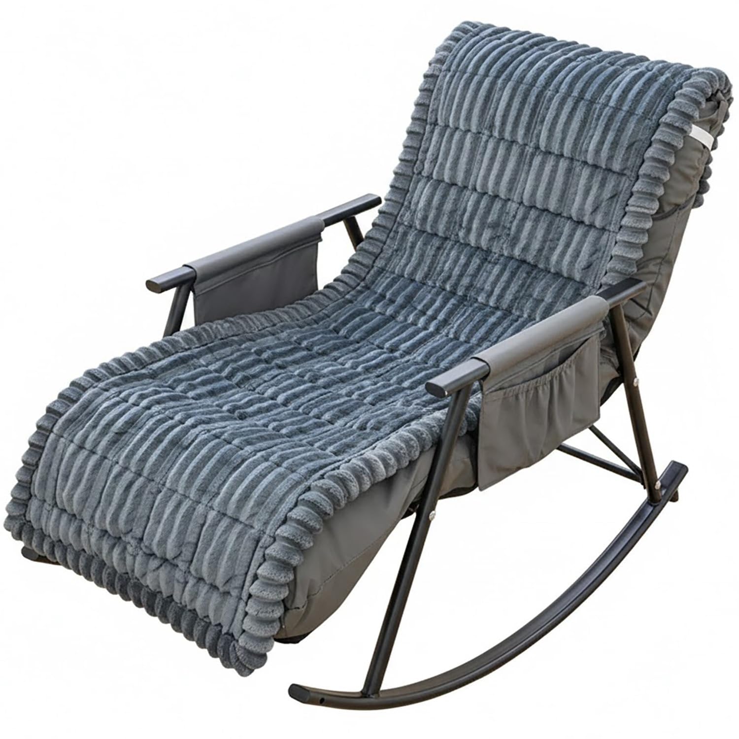 Sesselschoner Relaxsessel Antirutsch Sesselüberwurf Weiche Plüsch Sesselauflage Cord, Waschbarer Schonbezug für Haustiere Hunde Katzen, Lounge Sesselbezug(Dunkelgrau,60x180cm)