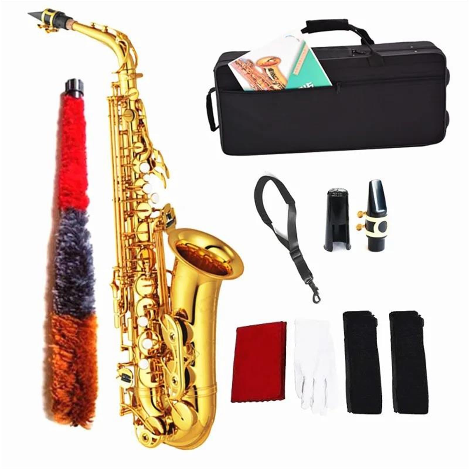 Professione Sassofono Contralto Eb Ottone Laccato Oro Sax Strumento Musicale Da Esibizione Con Custodia Accessori