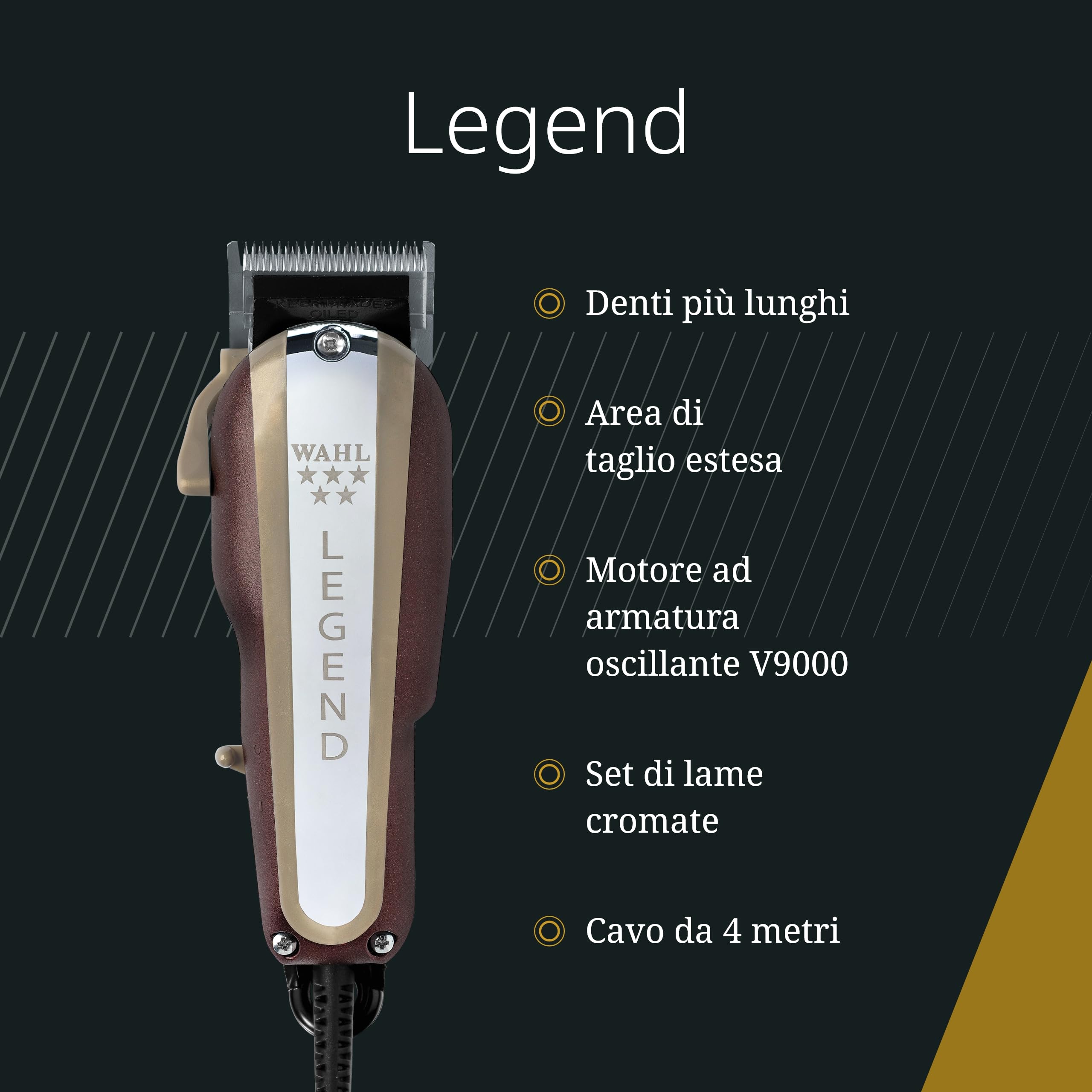 Wahl Legend - tagliacapelli uomo professionale per fading lungo e preciso