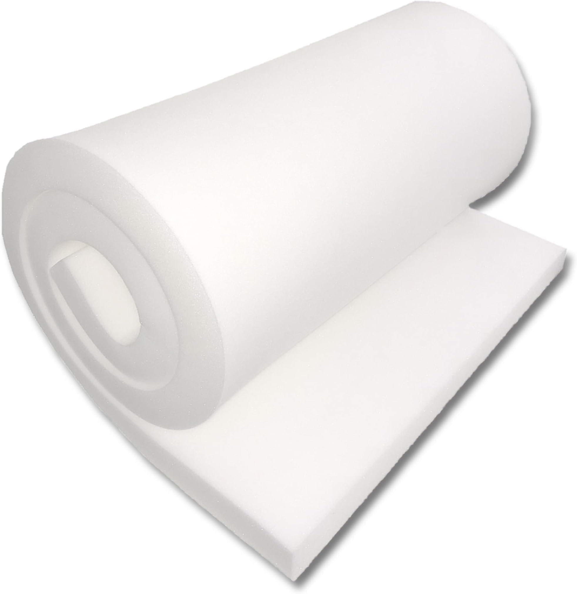 FoamTouch Upholstery Foam 2" x 24" x 72" High Density Cushion, white