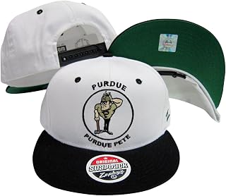 Purdue Boilermakers Purdue Pete Mascot Plastic Snapback Adjustable Plastic Snap Back Hat/Cap White/Black