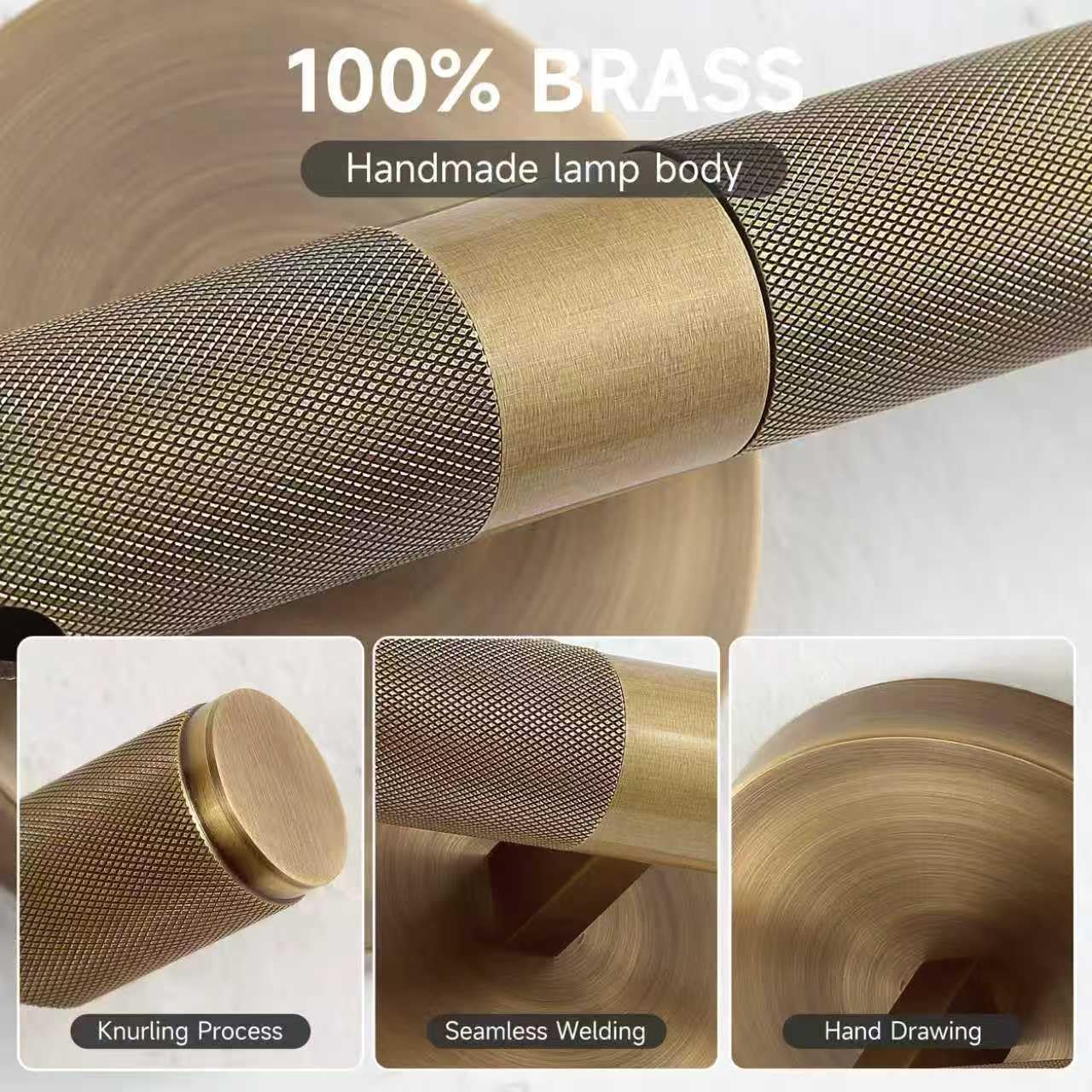 Aged Brass Picture Light for Wall -19 Inch 360° Rotatable Knurled Design Gallery Sconce, Art Lighting for Paintings & Portraits, Accent Light Over Picture Frame, Museum Library & Home Décor (Bronze)