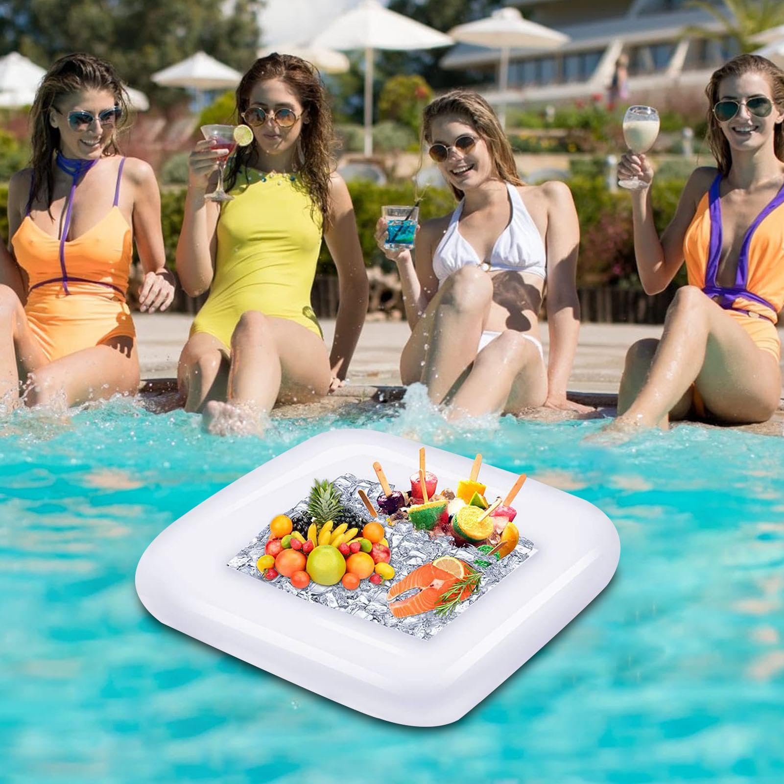 HEMOTON Aufblasbare Servierbar – 2er-Set Für Getränke & Speisen, Ideal Für Strand, Pool & Party (65 X 83 Cm) HEMOTON Servierstange