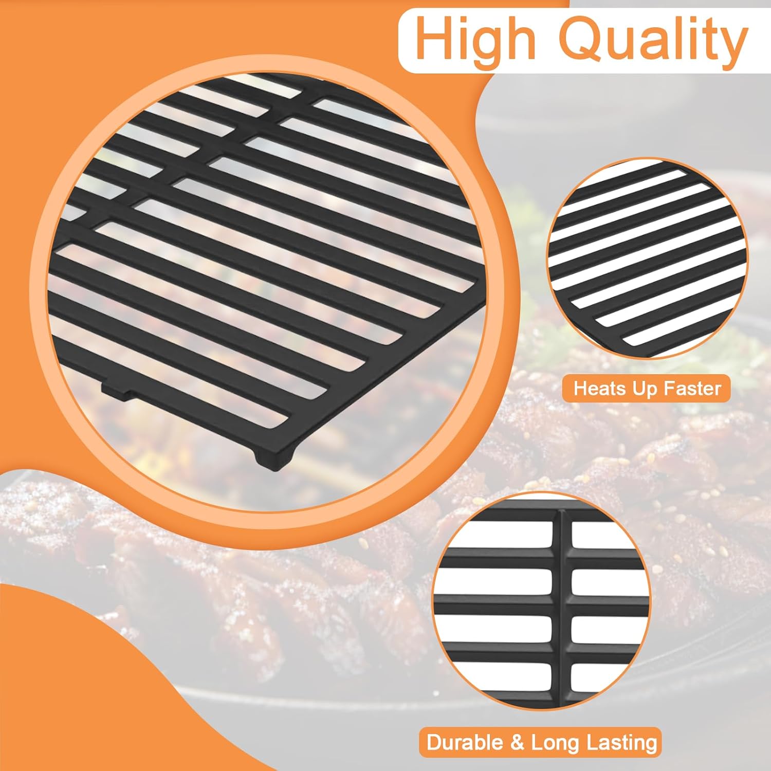 7637 Spirit Griddle Insert for Weber Spirit 2 Grill Part GS4 Spirit II/I 200 SER E210 E220 S210,Webber Spirit 200/300(2025) Replacement for Weber Grill Accessories Spirit Grate&Griddle Plate Cast Iron